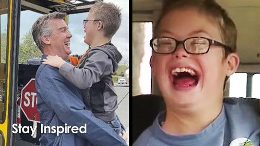Dad surprises son by becoming his school bus driver