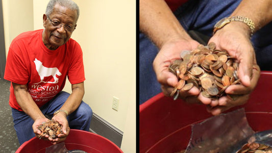 Man collects 500,000 pennies for 45 years leaving the bank speechless